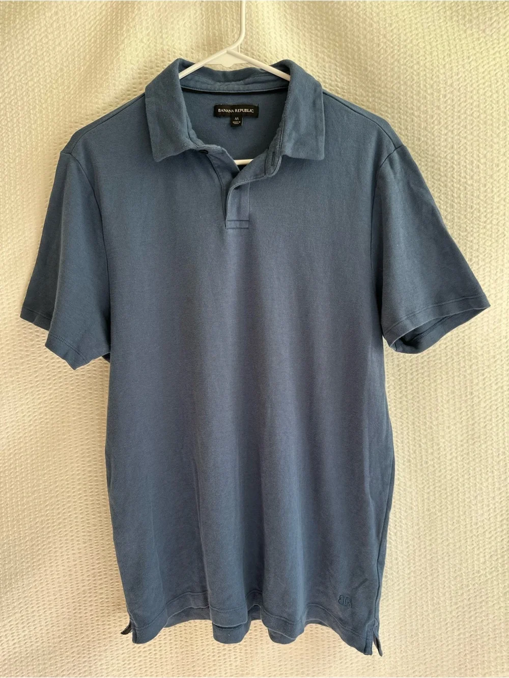 Banana Republic Men's Blue Polo Shirt Medium Short Sleeve Cotton Classic Casual